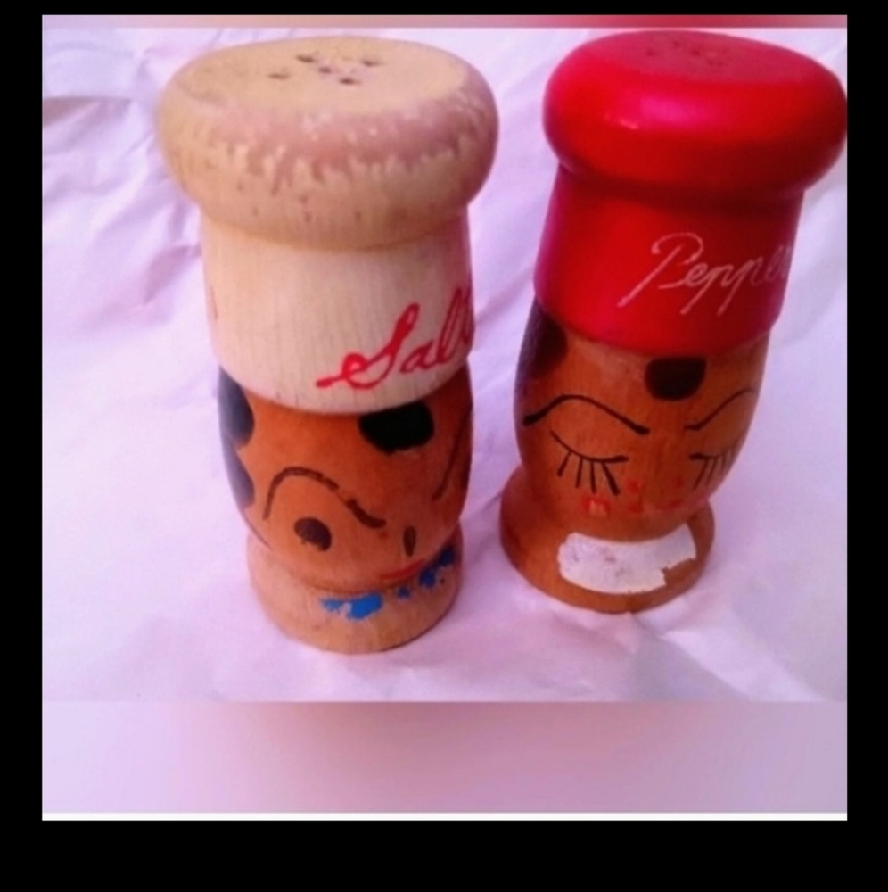 Hand painted Vintage salt and pepper shakers